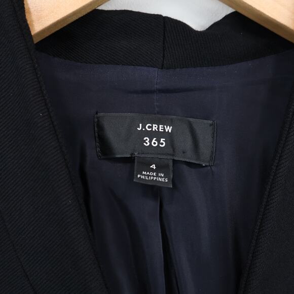 J.Crew 365 Going-Out Open Front Blazer In Stretch Twill Slim Fit Black Size 4 - Picture 5 of 8
